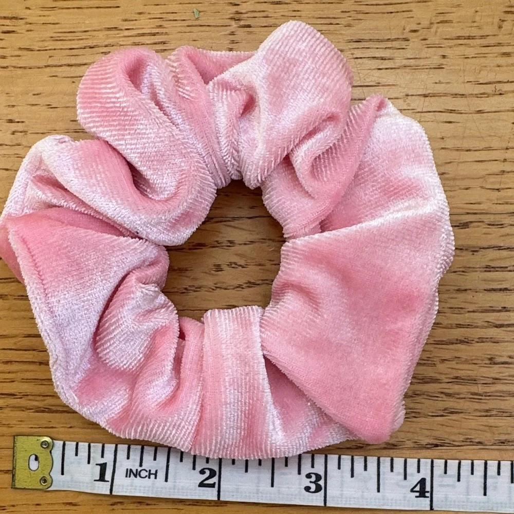Pink Velvet Scrunchie for Kids